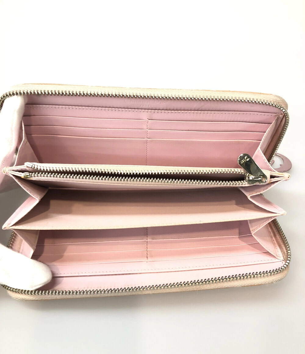 Dior Lady Long Round Cannage Zipper Christian  Wallet Black